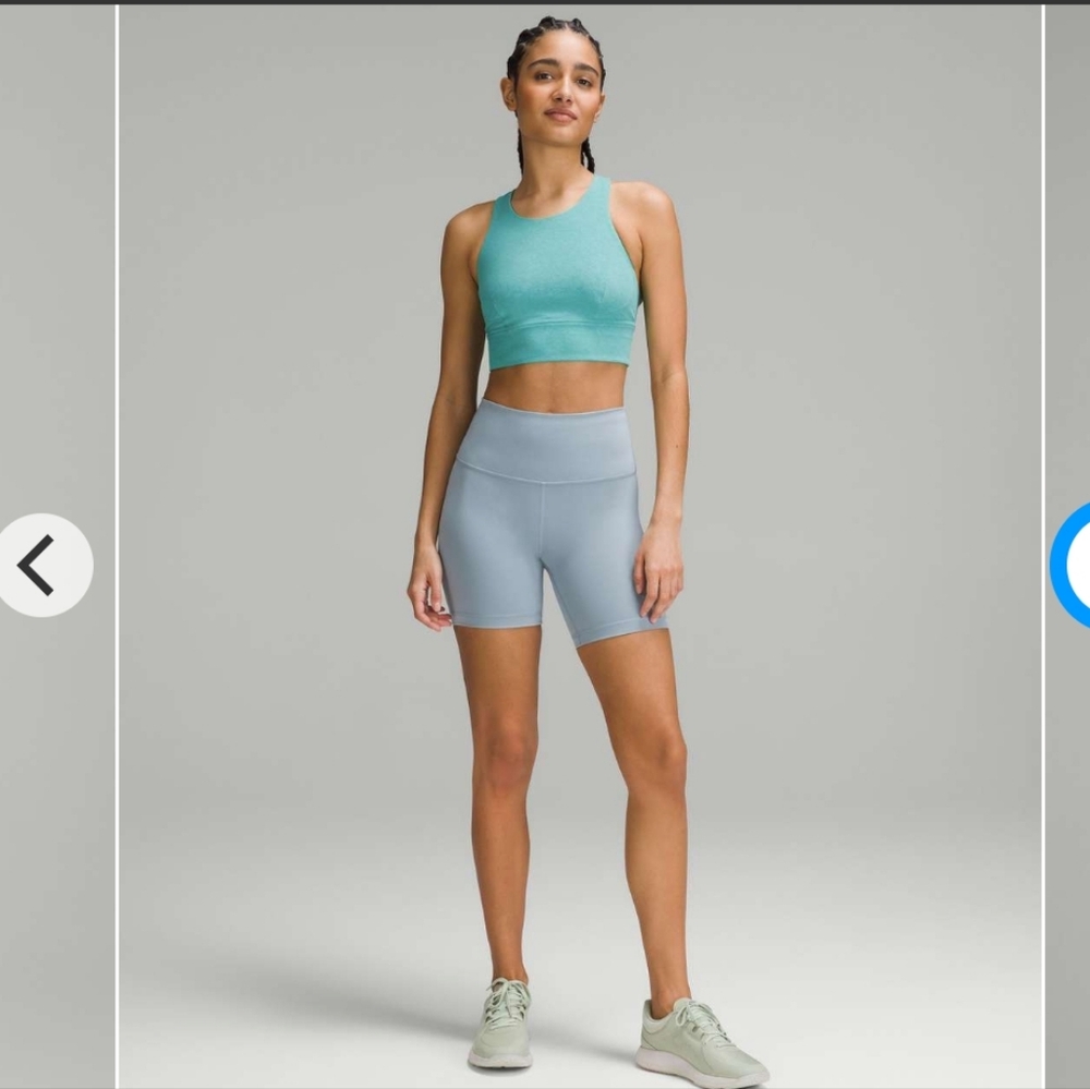 #233. lululemon Wunder Train Longline Bra - Medium Support.C/D Cup. Teal EUC - Picture 3 of 8